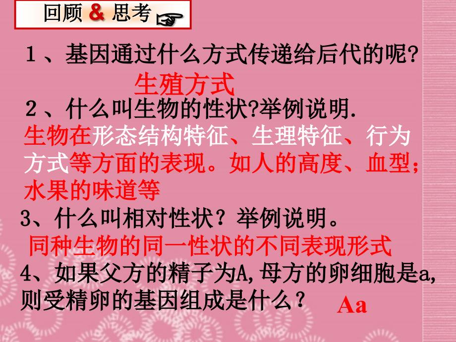 山东省胶南市理务关镇中心中学八年级生物下册《基因的显性和隐性》课件（1） 新人教版_第2页