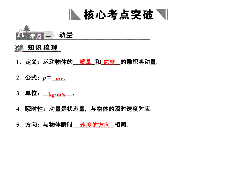 2018届高考物理一轮复习 第6章 第1课时 动量 冲量 动量定理课件 人教大纲版_第2页