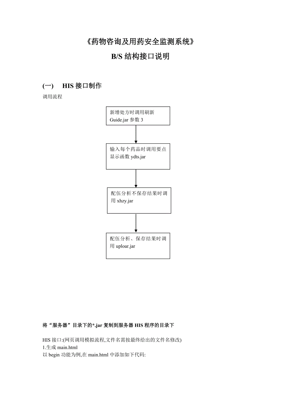 药物咨询及用药安全监测系统 bs结构接口说明_第1页