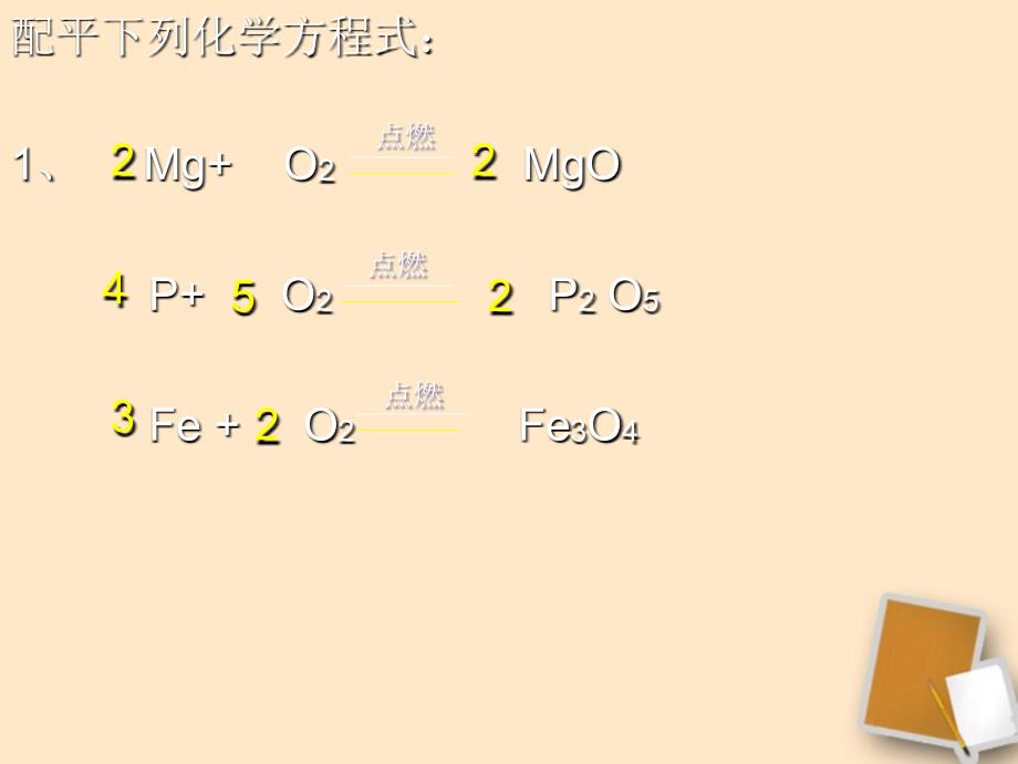 山东省聊城市阳谷实验中学九年级化学 4-2-2化学反应的表示（第二课时）课件_第2页