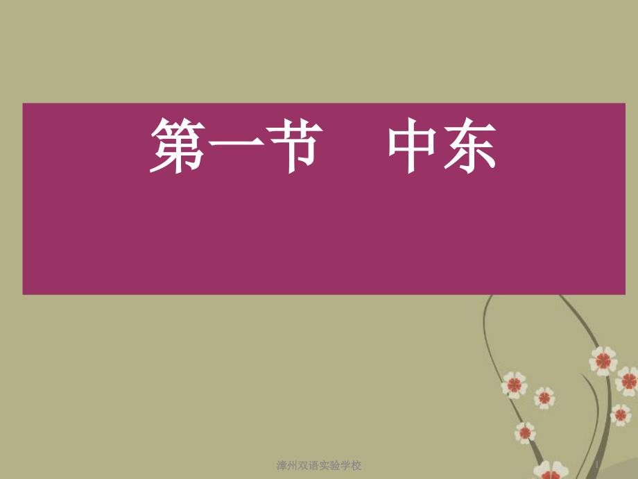 山东省济南市平阴县孝直中学七年级地理上册《中东》课件 湘教版_第1页