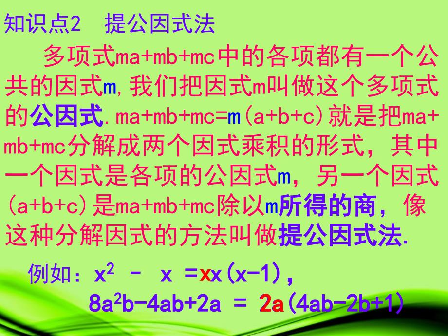 山东省淄博市临淄区皇城镇第二中学八年级数学 因式分解复习课件_第3页