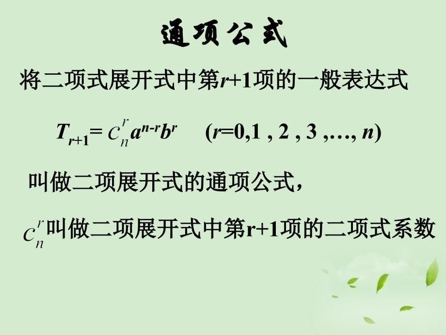 广西桂林市逸仙中学高二数学 《二项式》课件_第5页