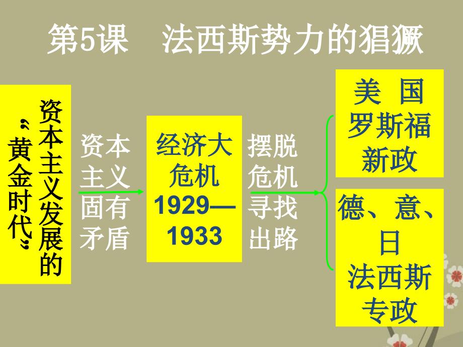 河北省高碑店市白芙蓉中学九年级历史上册《法西斯势力的猖獗》课件 新人教版_第1页