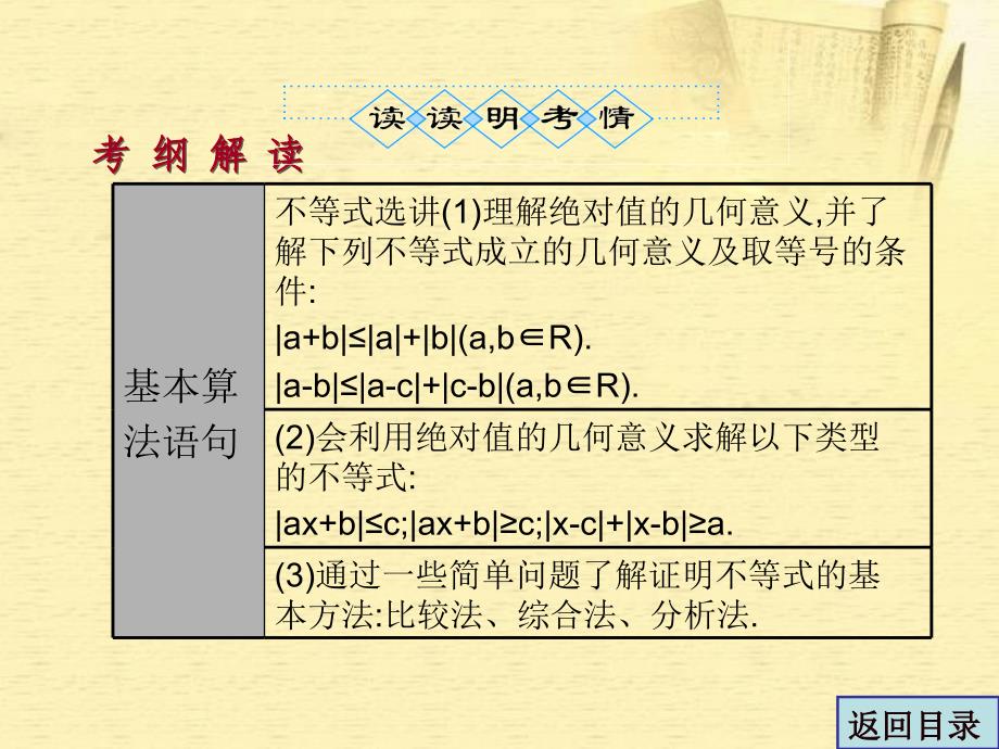 2018届高考数学一轮复习 11.3 不等式选讲精品课件 文 新人教a版_第3页