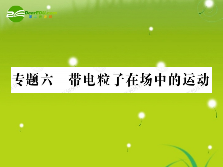 高中物理第二轮复习 专题6带电粒子在场中的运动课件 新人教版必修2_第1页