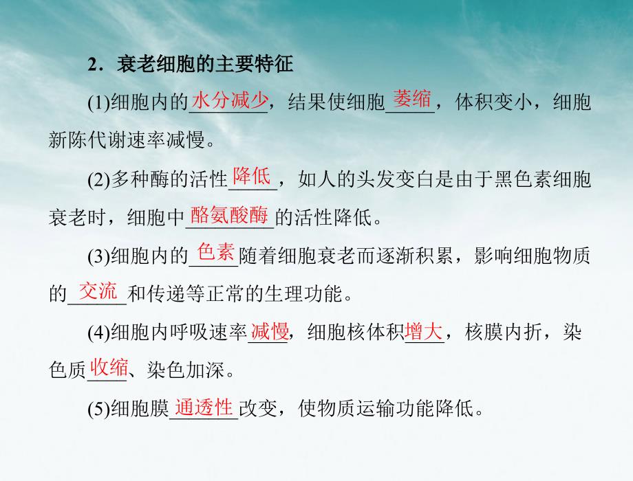 2018年高中生物 第6章 第3节 细胞的衰老和凋亡课件 新人教版必修1 新课标_第2页