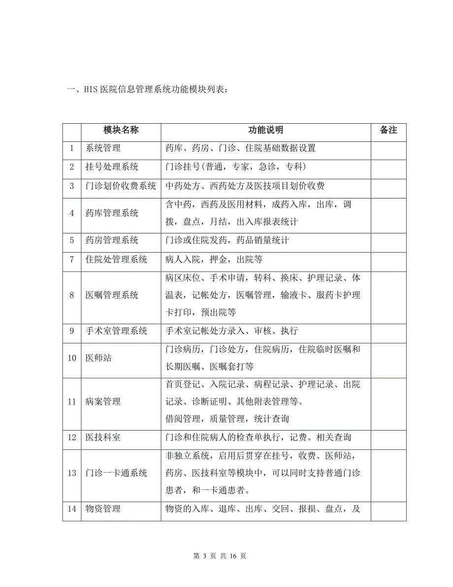 宇恒医院管理信息系统模块及信息流程及培训计划_第3页