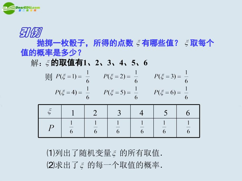 高中数学 离散型随机变量的分布列(3)课件_第2页