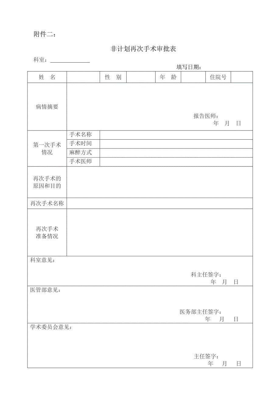 医院非计划再次手术管理制度与流程_第5页