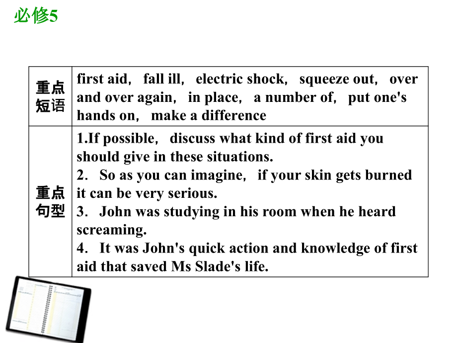 2018高考英语一轮复习 unit5 first aid课件 新人教版必修5_第3页