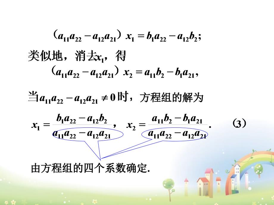 高二数学上册 9.3《二阶行列式》课件 沪教版_第3页