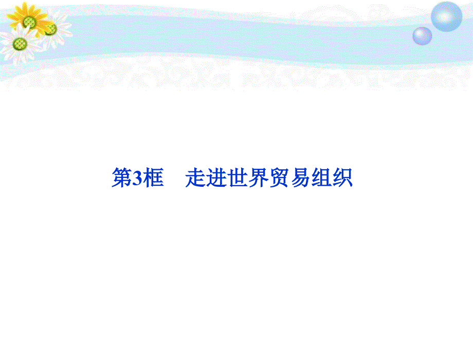 2018届高考政治一轮复习 5.3 走进世界贸易组织精品课件 新人教版选修3 _第2页