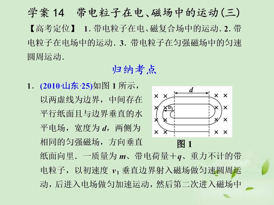 2018高考物理二轮 专题14带电粒子在电、磁场中的运动(三)课件_第1页