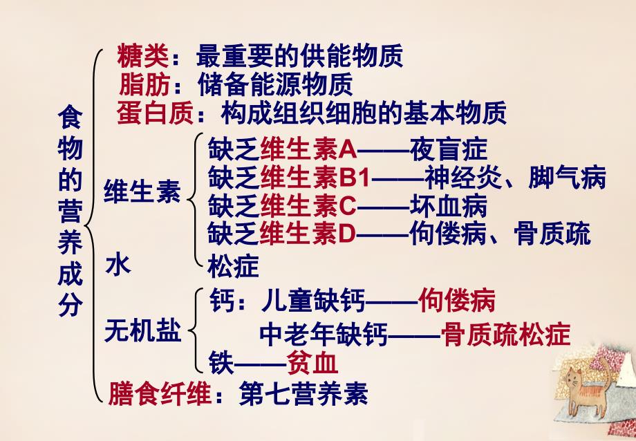 中考生物总复习 第八章 人的生活需要营养基础梳理课件 济南版_第3页