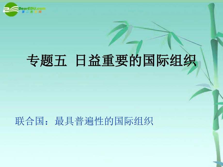 高中政治 专题五《日益重要的国际组织》课件 新人教版选修3_第1页