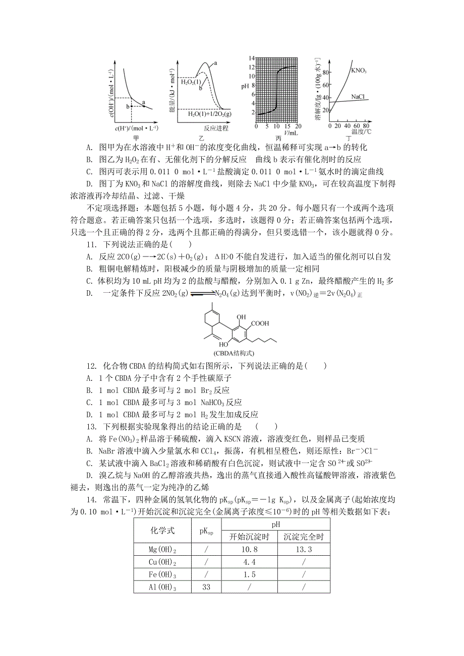 江苏省普通高等学校2017年高三化学招生考试模拟测试试题（8）_第3页
