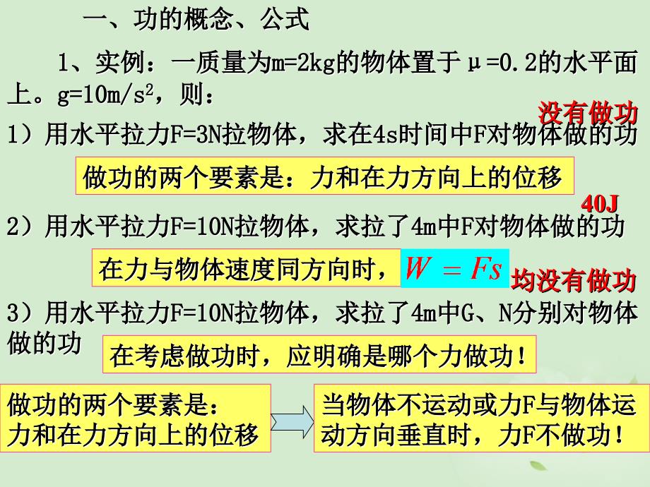 湖北省恩施第二中学高一物理 《功》精品课件 新人教版_第2页