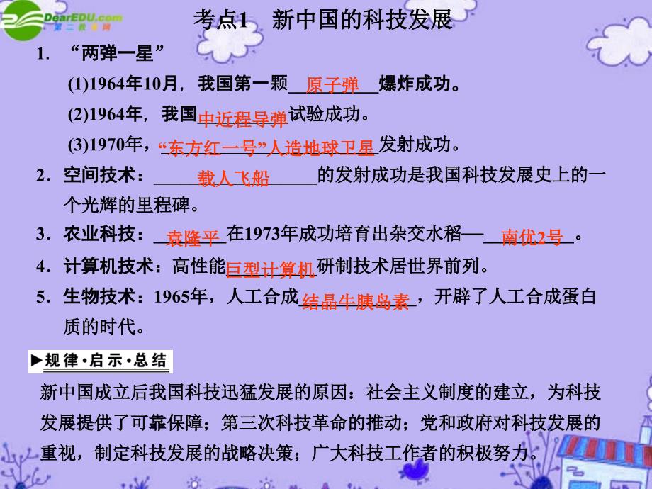 2018高考历史二轮考点突破复习 1-5-19讲 现代中国的科技、教育与文学艺术课件_第2页