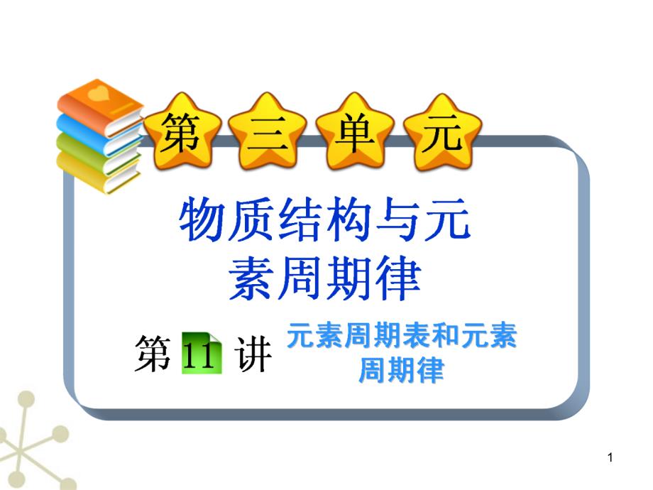 福建省2018届高三化学一轮复习 第3单元第11讲元素周期表和元素周期率课件_第1页