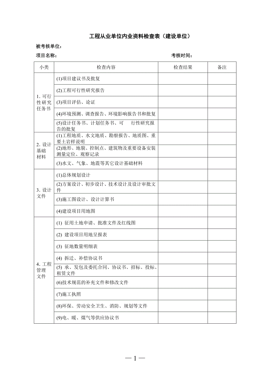 内业资料检查内容.doc_第1页