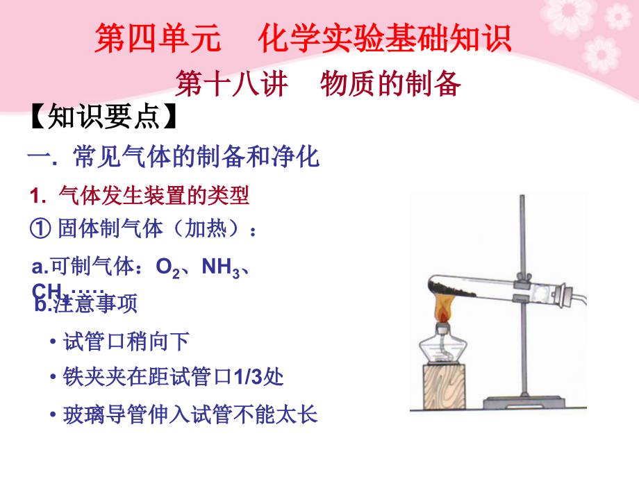 湖南省长沙市高三化学总复习《418 气体的制备》课件_第1页