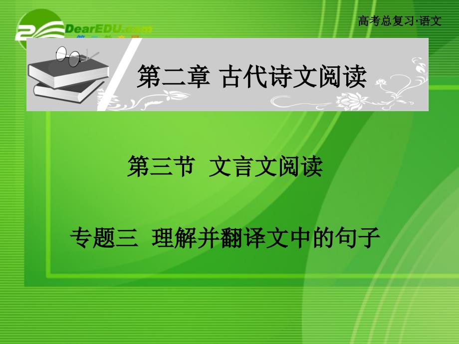 高考语文总复习 文言文阅读理解并翻译文中的句子课件 新人教版_第1页