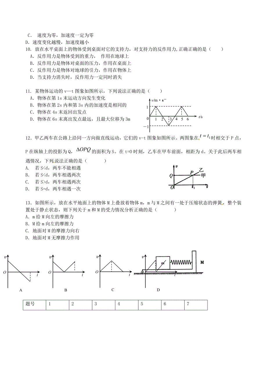 山东省滨州市邹平双语学校2015-2016学年高一物理上学期第一次月考试题（2班）（三区，无答案）_第2页