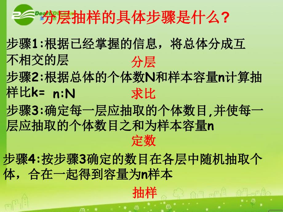 高中数学 2.1.3分层抽样课件 新人教a版必修3_第3页