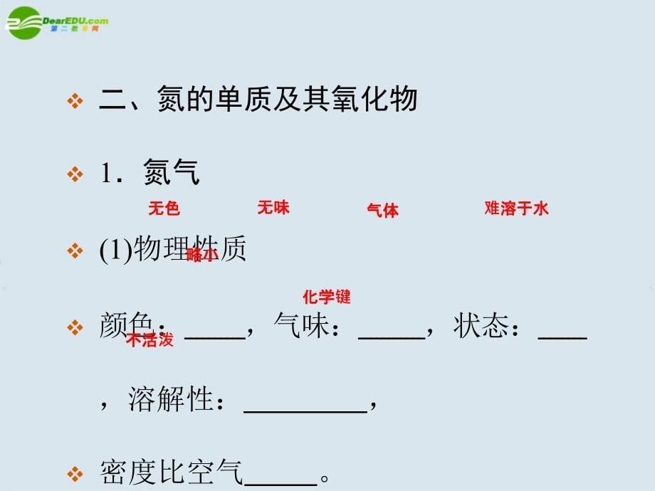 2018高考化学一轮复习《氮的循环》课件 鲁科版_第5页