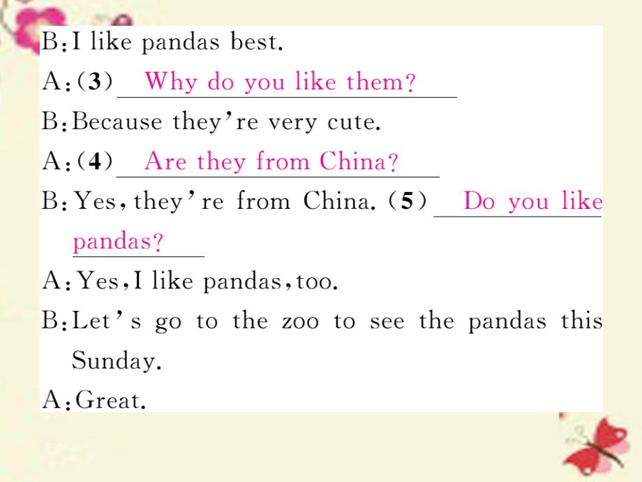 七年级英语下册 unit 5 why do you like pandas self check课件 （新版）人教新目标版_第4页