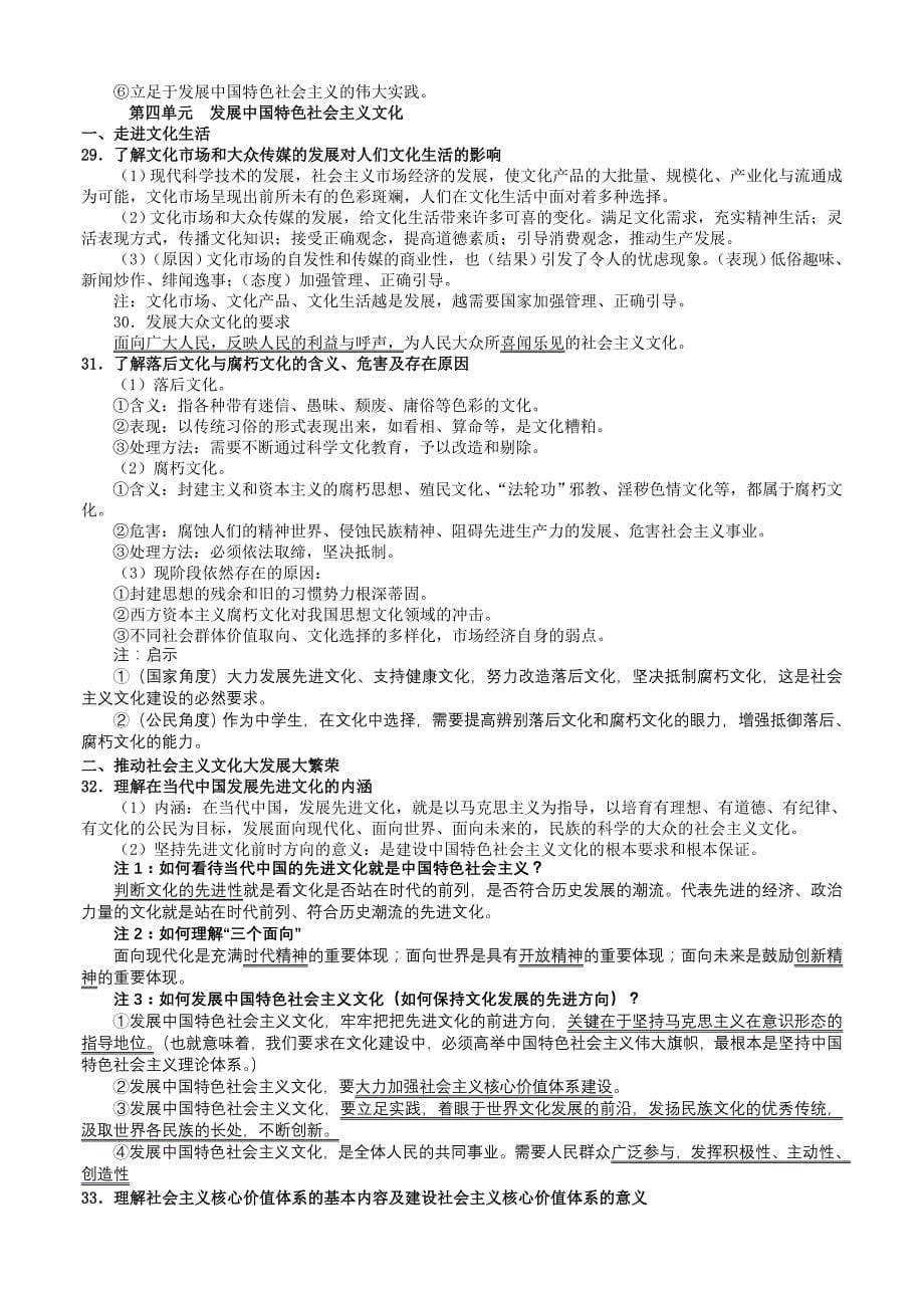 2011年高考政治 文化生活基础知识清单 新人教版必修3_第5页