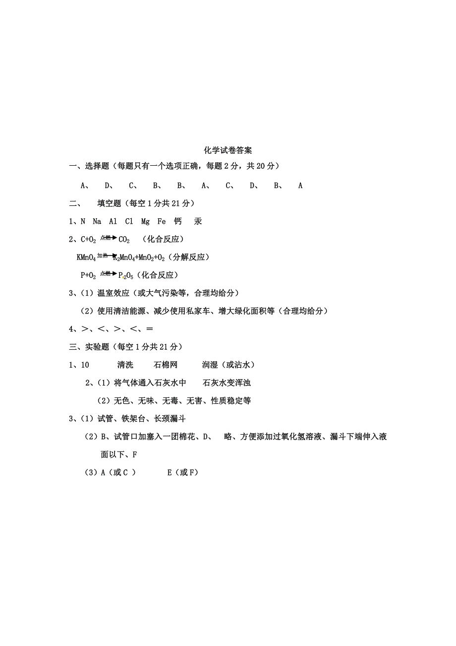 江苏省如皋市三校2012届10月九年级化学联考试题 沪教版_第4页