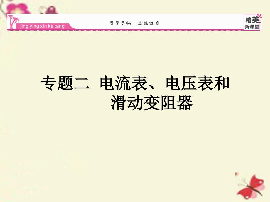 2018春九年级物理全册 专题二 电压表、电流表和滑动变阻器课件 （新版）新人教版_第1页