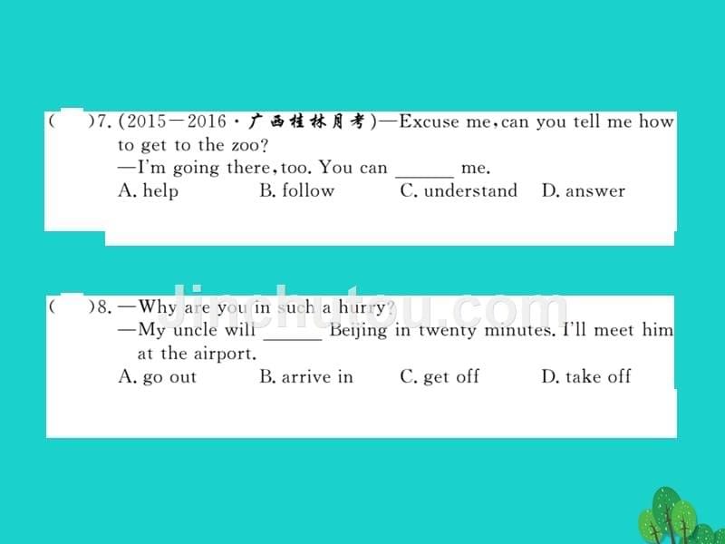 2018年秋八年级英语上册 modules 7 a famous story unit 1 alice was sitting with her sister by the river习题课件 （新版）外研版_第5页