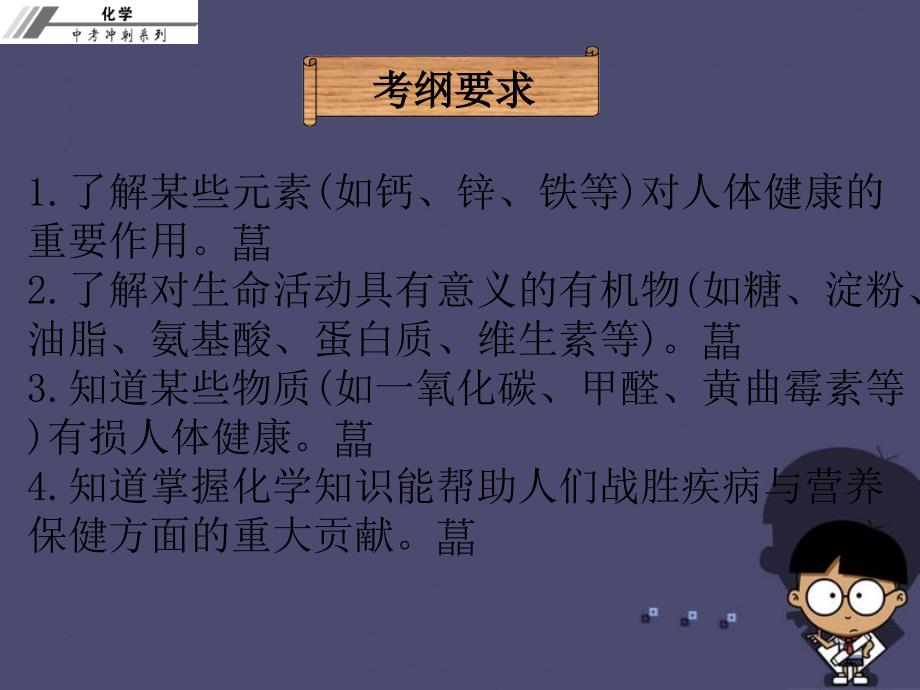 2018中考化学冲刺复习 第21章 化学物质与健康、有机合成材料课件 新人教版_第2页