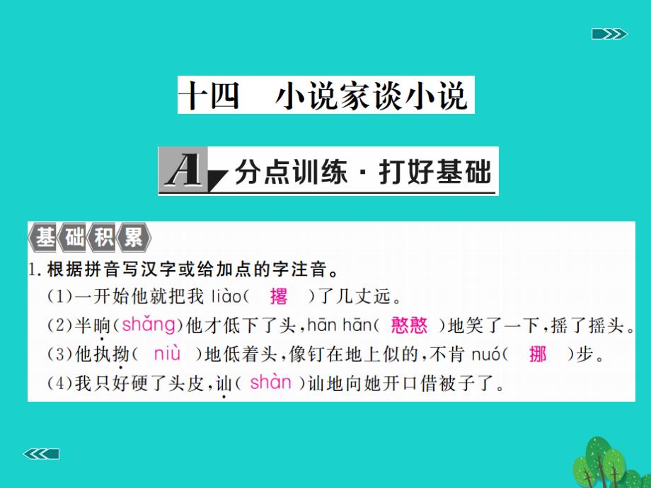 2018年秋九年级语文上册 第四单元 14《小说家谈小说》课件 苏教版_第2页