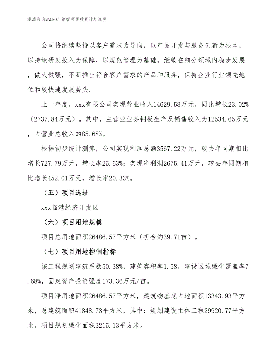 铜板项目投资计划说明_第2页