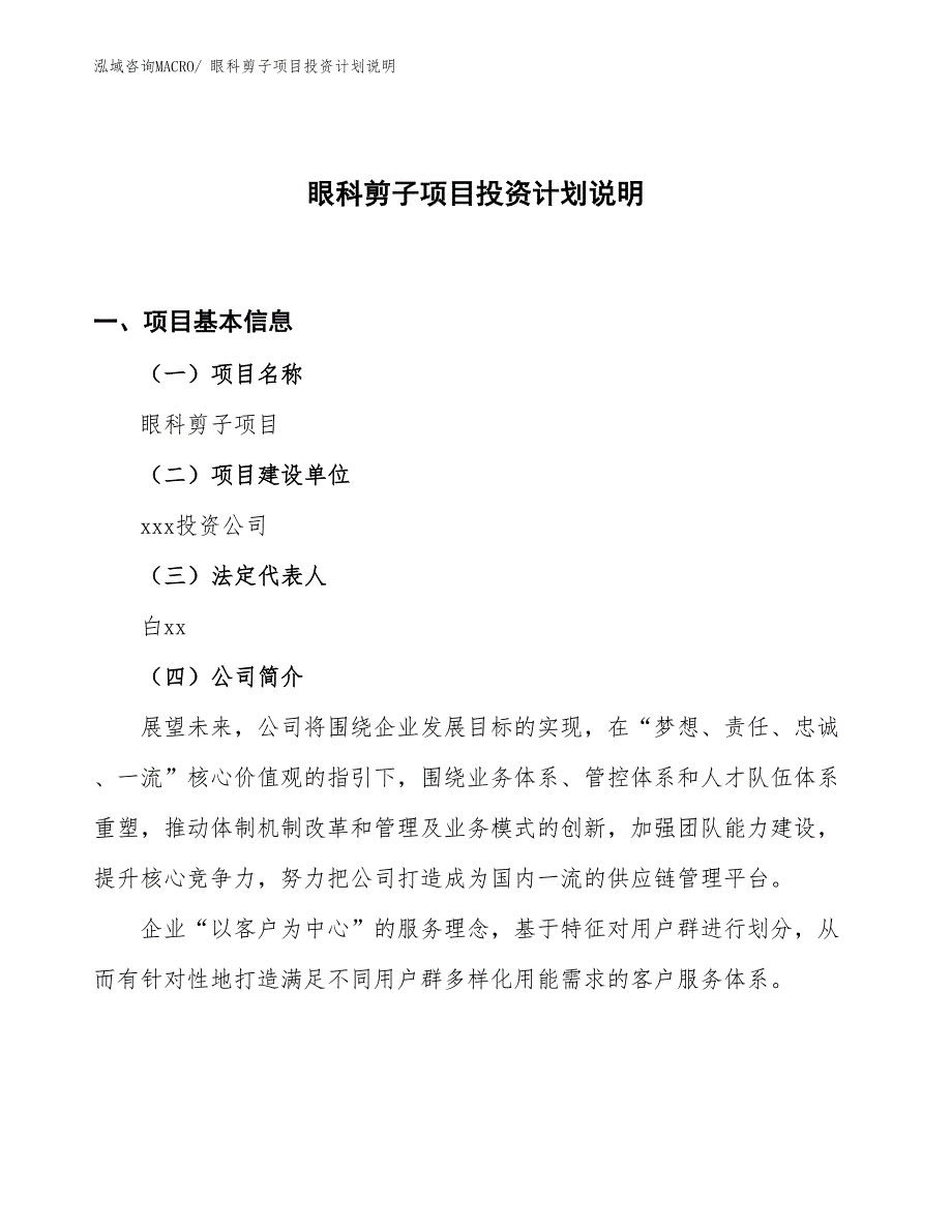 眼科剪子项目投资计划说明_第1页