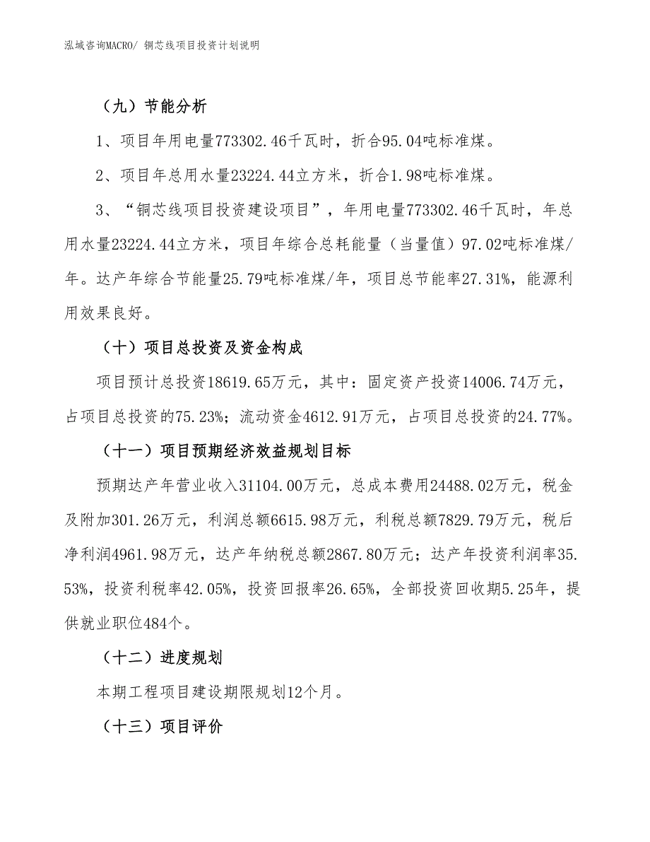 铜芯线项目投资计划说明_第3页