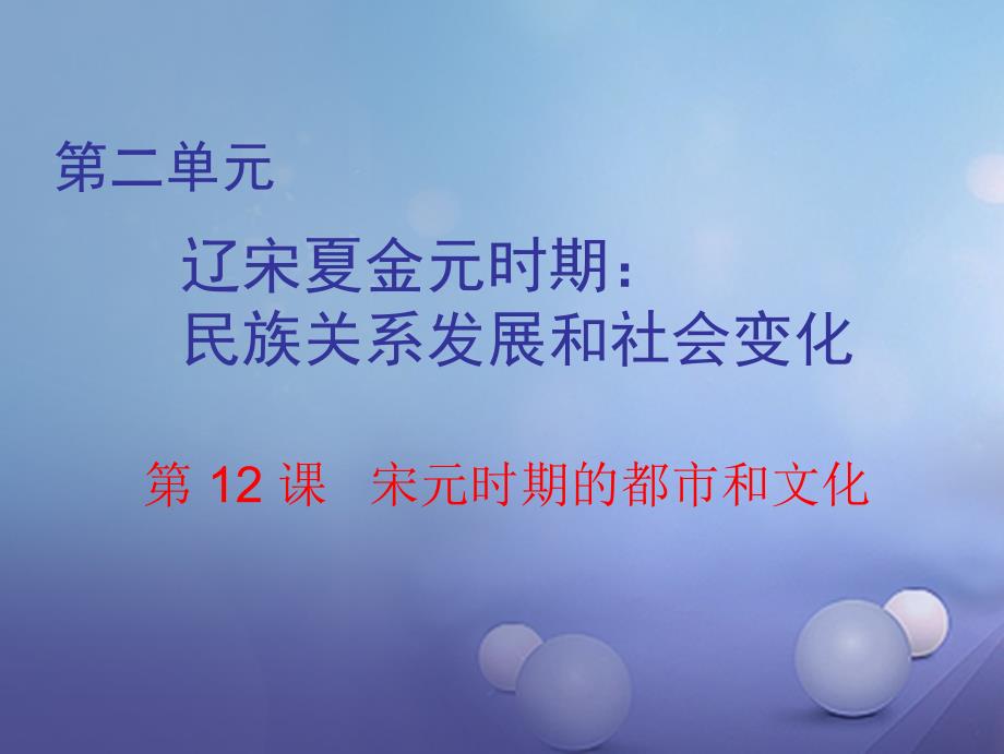 2018年秋季版七年级历史下册第二单元第12课宋元时期的都市和文化课件新人教版_第1页