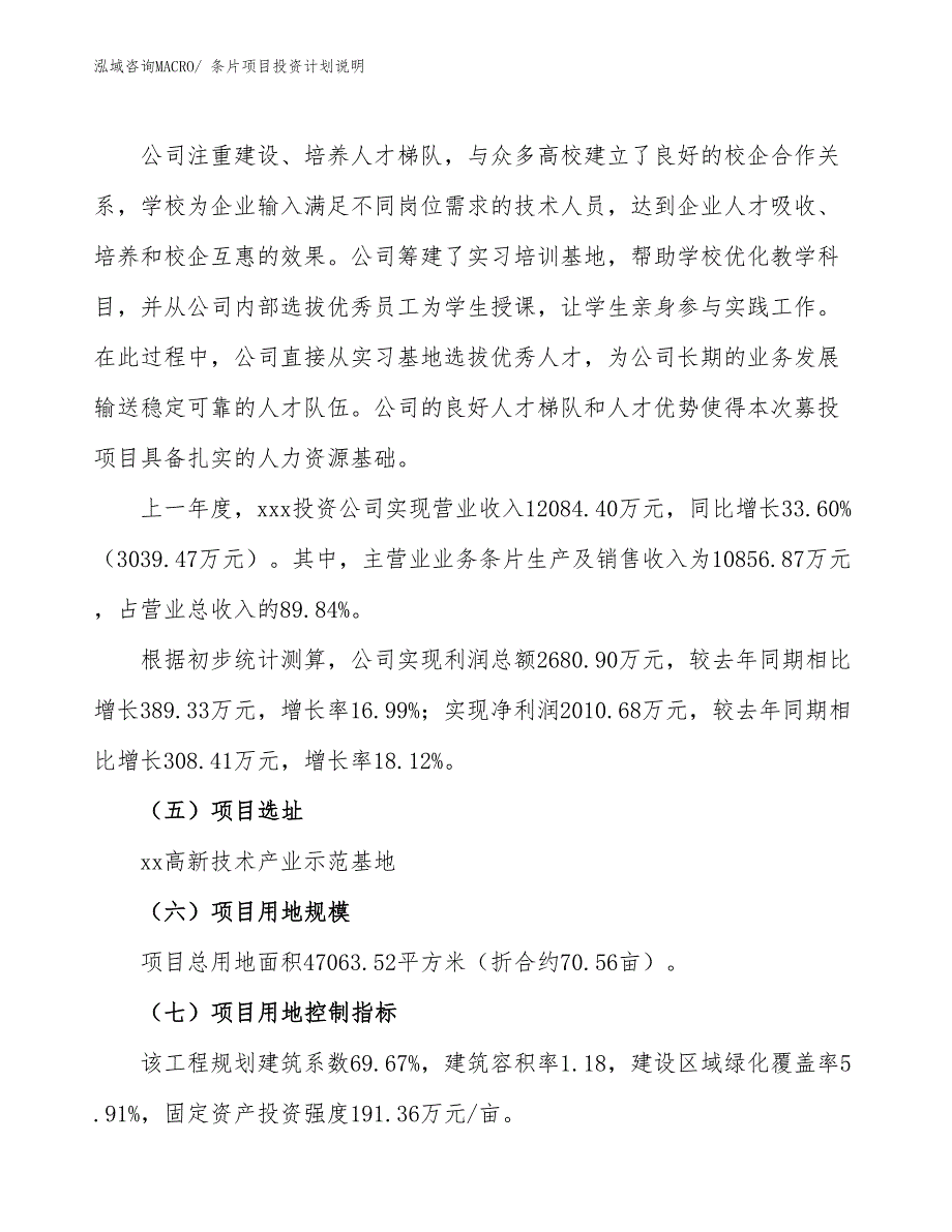 条片项目投资计划说明_第2页