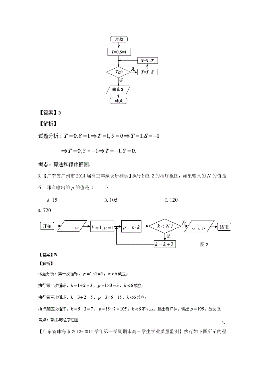 2015届高考数学一轮复习 算法章节专项测试 文_第2页