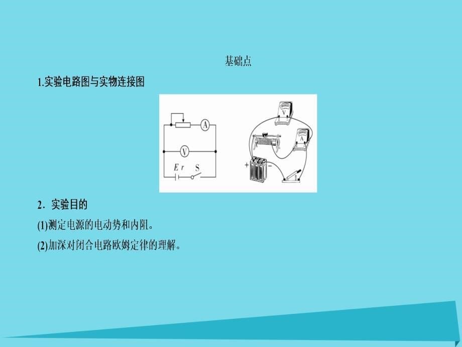 2018届高考物理一轮复习 专题十二 实验与探究 考点2 电学实验 九 测定电源的电动势和内阻课件_第5页