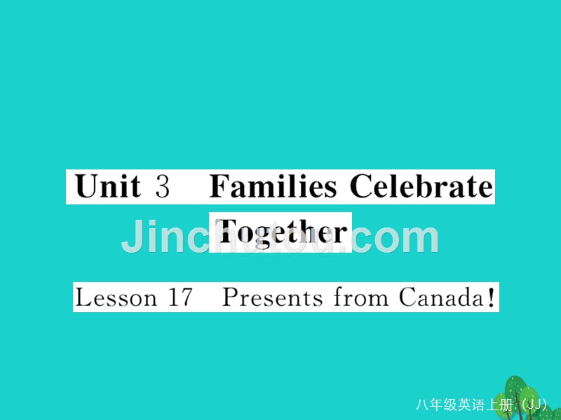 2018年秋八年级英语上册 unit 3 families celebrate together lesson 17 presents from canada习题课件 （新版）冀教版_第1页
