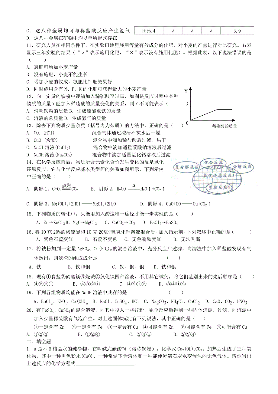 九年级科学上册 探索物质的变化综合测试题 浙教版_第2页