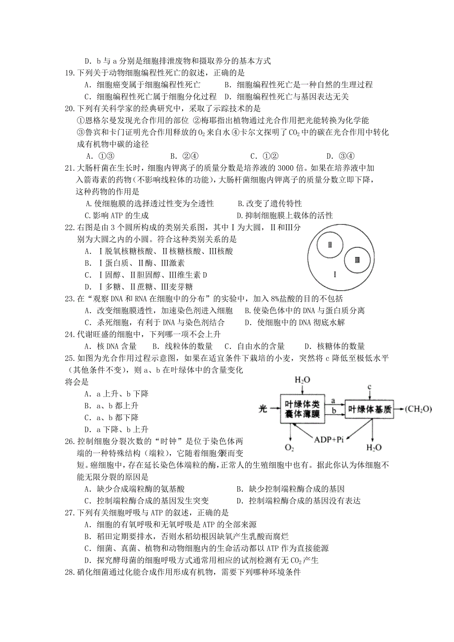 山东省潍坊市2012届高三生物上学期10月三县联合考试_第3页