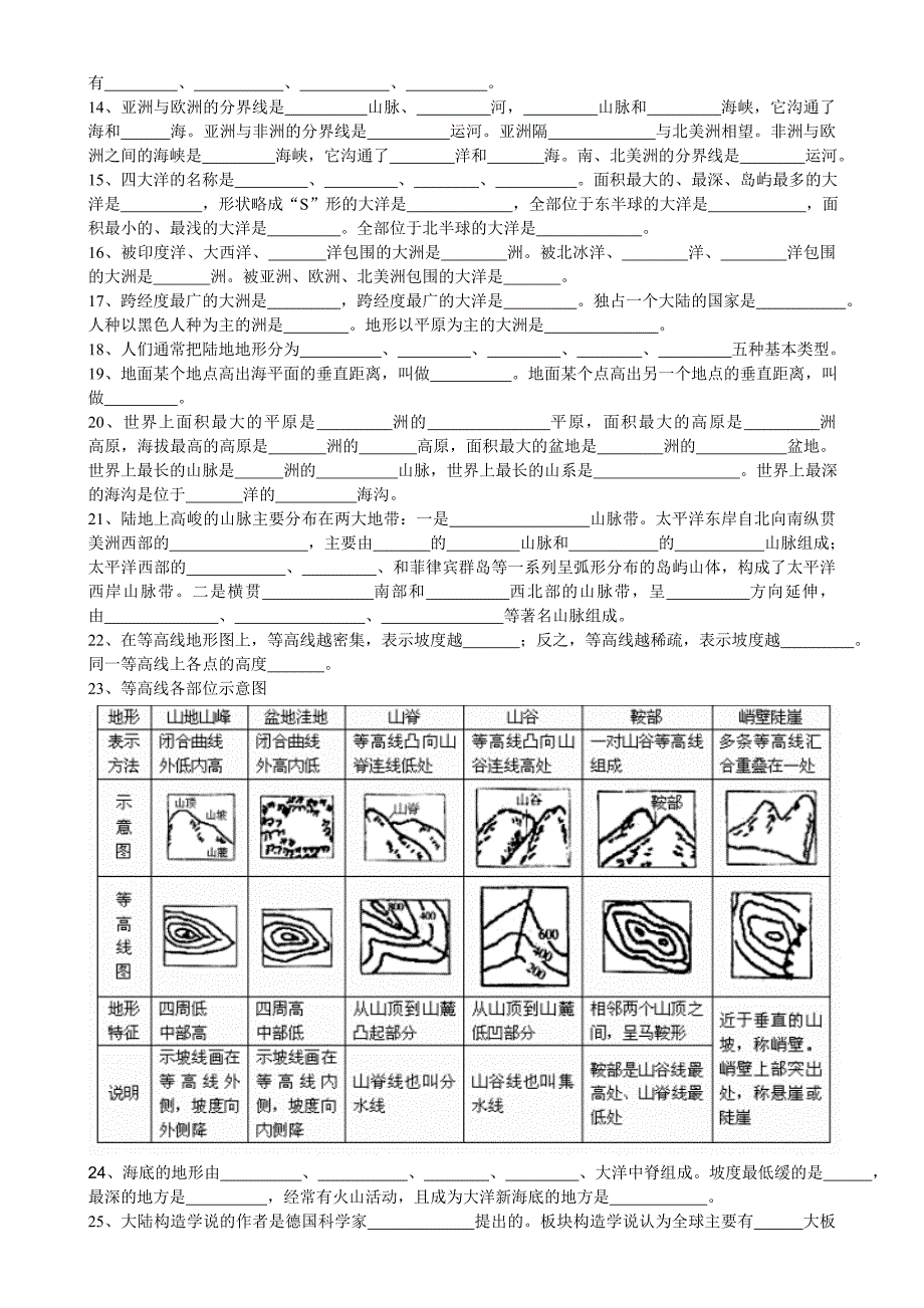 七年级地理上册 基础知识复习 湘教版_第2页