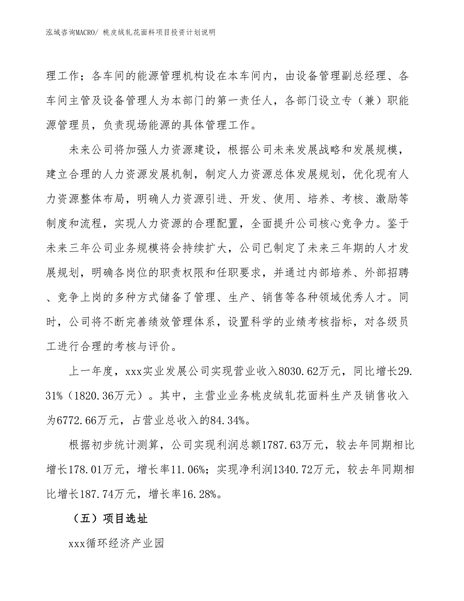 桃皮绒轧花面料项目投资计划说明_第2页