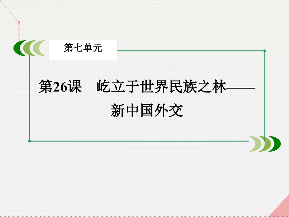 2018年秋高中历史 第七单元 复杂多样的当代世界 第26课 屹立于世界民族之林——新中国外交课件 岳麓版必修1_第3页